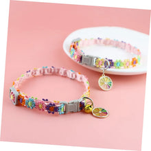 Load image into Gallery viewer, Pet Collar With Bell Cartoon Footprint Colorful Dog Puppy Kitten Collar Adjustable Safety Bell Ring Necklace Pet Accessories
