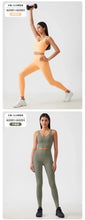 Load image into Gallery viewer, Women's Workout Set: Shock-Absorbing, Pushing-Up, Side-Bust-Control Sports Bra with High-Waisted Peach-Butt Yoga Top
