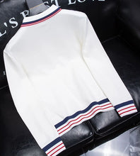 Load image into Gallery viewer, Waffle Stripe Long Sleeve Polo

