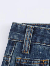 Load image into Gallery viewer, Slanted Placket Retro Wide Jeans

