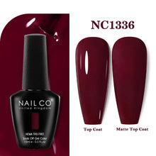 Load image into Gallery viewer, NAILCO 333 Colors Gel Nail Polish Semi Permanent Varnishes Nails Art Design Hybrid Soak Off Top Base Coat UV Gel Manicure 15ml
