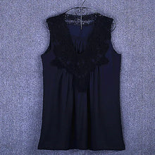 Load image into Gallery viewer, Summer tops for women  Fashion Lace Chiffon blouse V-Neck Loose Casual Chiffon Shirt

