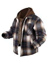 Load image into Gallery viewer, Fleece Lined Plaid Hooded Jacket
