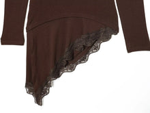 Load image into Gallery viewer, Asymmetric Lace Hem Tee Women
