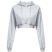 Load image into Gallery viewer, Cropped Hooded Pullover Sweatshirt Women
