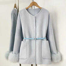 Load image into Gallery viewer, Luxury Wool Fur Winter Long Coat
