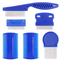 Load image into Gallery viewer, 4 Pack Flea Lice Comb, Stainless Steel Dog Cat Grooming Combs with Rounded Teeth, Double Sided Professional Pet Tear Stain Remover
