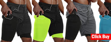 Load image into Gallery viewer, Men's Running Shorts Quick-drying Fitness Black Double Layer Shorts Men New Sport Workout Training Bodybuilding Short Pants
