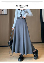 Load image into Gallery viewer, Elegant Skirts for Women Korean Style Long Skirt Female Black Pleated Midi Skirt Women's Clothing Office Lady Skirts Outfits New

