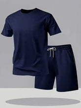 Load image into Gallery viewer, 2026 Summer Fashion Men's Tracksuit T-shirt Shorts Set Leisure Short Sleeve Set Jogging Gym Suit Brand Clothing

