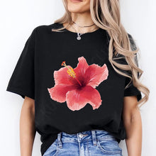 Load image into Gallery viewer, Pink Hibiscus Casual Y2K Tee
