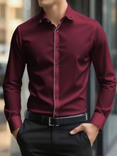 Load image into Gallery viewer, Patchwork Elastic Business Casual Shirt
