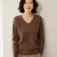 Load image into Gallery viewer, Merino Wool V Neck Sweater
