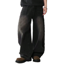 Load image into Gallery viewer, Four Season Men's Jeans Korean Version Student Casual Pants High Street Straight Loose Wide Leg Jeans Black Grey Blue Baggy Jean
