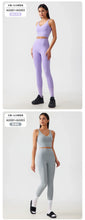 Load image into Gallery viewer, Women's Workout Set: Shock-Absorbing, Pushing-Up, Side-Bust-Control Sports Bra with High-Waisted Peach-Butt Yoga Top

