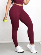 Load image into Gallery viewer, Women Leggings with Double Pockets Solid Color High Waist Butt Lifting Workout Tights Slim Elastic Pants Casual Wear
