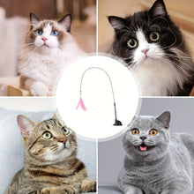 Load image into Gallery viewer, Cat Teaser Toy - Interactive Bell &amp; Feather Wand - Long Suction Cup Pole for Exciting Playtime Adventures - Ultimate Cat Toy

