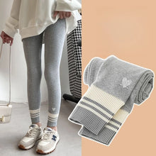 Load image into Gallery viewer, Girls Leggings Spring Autumn Casual Outerwear Pants 3-10Y Heart Pattern Ribbed Cuffs Kids Stretchy Tights Fashion Girls Bottoms
