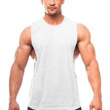 Load image into Gallery viewer, Gym Clothing Men Sides Cut Off T-shirts Dropped Armholes Tank Tops Workout Fitness Sleeveless Vest Outdoor Jogging Undershirt
