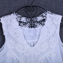 Load image into Gallery viewer, Summer tops for women  Fashion Lace Chiffon blouse V-Neck Loose Casual Chiffon Shirt
