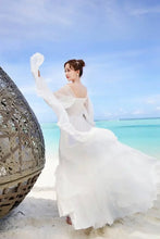 Load image into Gallery viewer, Dresses for Women Summer New Chiffon off-Shoulder Dress White Dress Vestido De Mujer
