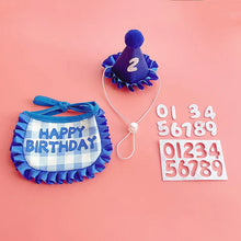 Load image into Gallery viewer, Pet Hat &amp; Bib Set for Cats Birthday , Kitty Party Dress-up Costume Accessories, Adjustable Bandana Photo Props for Celebration

