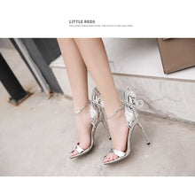 Load image into Gallery viewer, Fashion Women's High Heels Bow Women Sandals Patent Leather Open Toe Party Shoes Buckle Ultra High Heels Women Shoes New Zapatos
