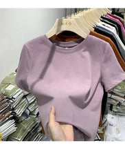 Load image into Gallery viewer, Women T Shirt Girls T-Shirt Woman Clothes Tops Cotton Tshirt Female Short Sleeve Spring Tee Sexy Y2k Top White
