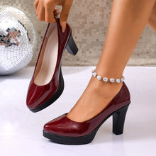 Load image into Gallery viewer, High Heels Shoes Women White Wedding Shoes Thick High Heels Fashion Party Pumps Footwear Black Red Big Size 35-42
