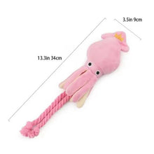 Load image into Gallery viewer, Dog toys; cat toys; sound-emitting cotton rope octopus; durable chew toys for cleaning teeth; interactive pet toys.
