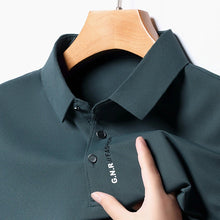 Load image into Gallery viewer, Men's Short Sleeve Solid Color Polo Shirt Breathable Comfortable Elastic Top New Arrivals Casual Business Style
