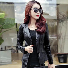 Load image into Gallery viewer, Slim Faux Leather Casual Jacket
