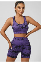 Load image into Gallery viewer, Women Seamless Tie Dye Yoga Set Quick Dry Sports Bra Shorts Lightweight Breathable Workout Outfit
