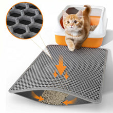 Load image into Gallery viewer, Pet Cat Litter Mat Waterproof Double Layer Cat Litter Trapping Pet Litter Box Mat Clean Pad Products For Cats Accessories
