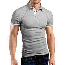 Load image into Gallery viewer, Men's Polo Shirt Short Sleeve Casual Slim Fit Color Blocking T-shirts England Style Streetwear Polos for Men's Fashion
