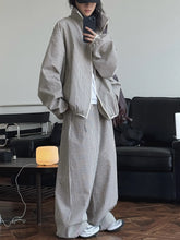 Load image into Gallery viewer, 2026 Women Summer Long Pants High Waist Wide Leg 80% Cotton Plaid Pants Fashion Clothes Vintage Pants Female Trousers
