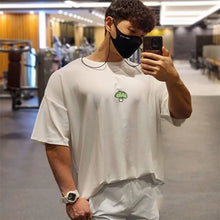Load image into Gallery viewer, High Qualit gyms T shirt Men Bodybuilding print loose T-shirt Workout Fitness Tees Men Clothing cotton Short Sleeve Sports Shirt
