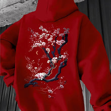 Load image into Gallery viewer, Men'S Hoodie Designed with Retro Ink Wash Style Cherry Blossom Branches Reflecting Eastern Aesthetics Made from Knit Fabric
