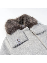 Load image into Gallery viewer, HH Women Fashion Coats Gray Turn-Down Collar Long Sleeves Pockets Decoration Zipper Winter Short Coat Woman Casual Loose Jackets
