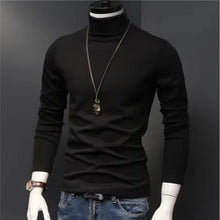 Load image into Gallery viewer, Slim Black Turtleneck Tee Men
