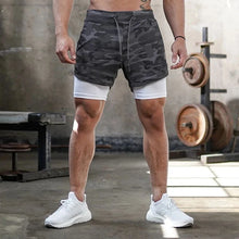 Load image into Gallery viewer, Camo Running Shorts Men Gym Sports Shorts 2 In 1 Quick Dry Workout Training Gym Fitness Jogging Short Pants Summer Men Shorts
