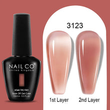 Load image into Gallery viewer, NAILCO 15ml Colorful Jelly Gel Nail Polish Gorgeous Color HEMA TPO FREE Soak Off UV LED Semi Permanent Long Wear Gel Varnish
