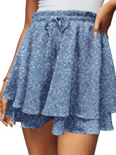 Load image into Gallery viewer, Boho Floral Mini Skirt with Ruffle Hem
