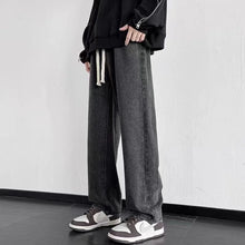 Load image into Gallery viewer, Men's Jeans Korean Version Student Casual Pants High Street Straight Loose Wide Leg Jeans Black Grey Blue Baggy Jeans
