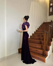 Load image into Gallery viewer, One Shoulder Draped Mermaid Evening Gown
