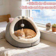 Load image into Gallery viewer, Pet Tent Cave Bed for Cats Small Dogs Self-Warming Cat Tent Bed Cat Hut Comfortable Pet Sleeping Bed Foldable Removable Washable
