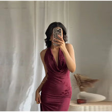 Load image into Gallery viewer, Vintage Deep V Sleeveless Evening Dress
