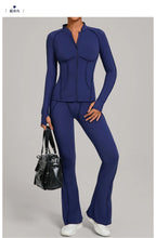 Load image into Gallery viewer, New Gym Yoga Outfit for Women Zipper Long Sleeve Fitness Suit Daily Casual Running Fitness Sportswear Two-Piece Sets Coat+Pants
