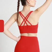Load image into Gallery viewer, New Summer Sexy Sports Bras Women Fitness Vest Sports Top Cross Back Yoga Bra Running Fitness Breathable Shockproof Yoga Bra
