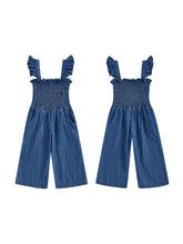 Load image into Gallery viewer, Smocked Denim Overall Jumpsuit
